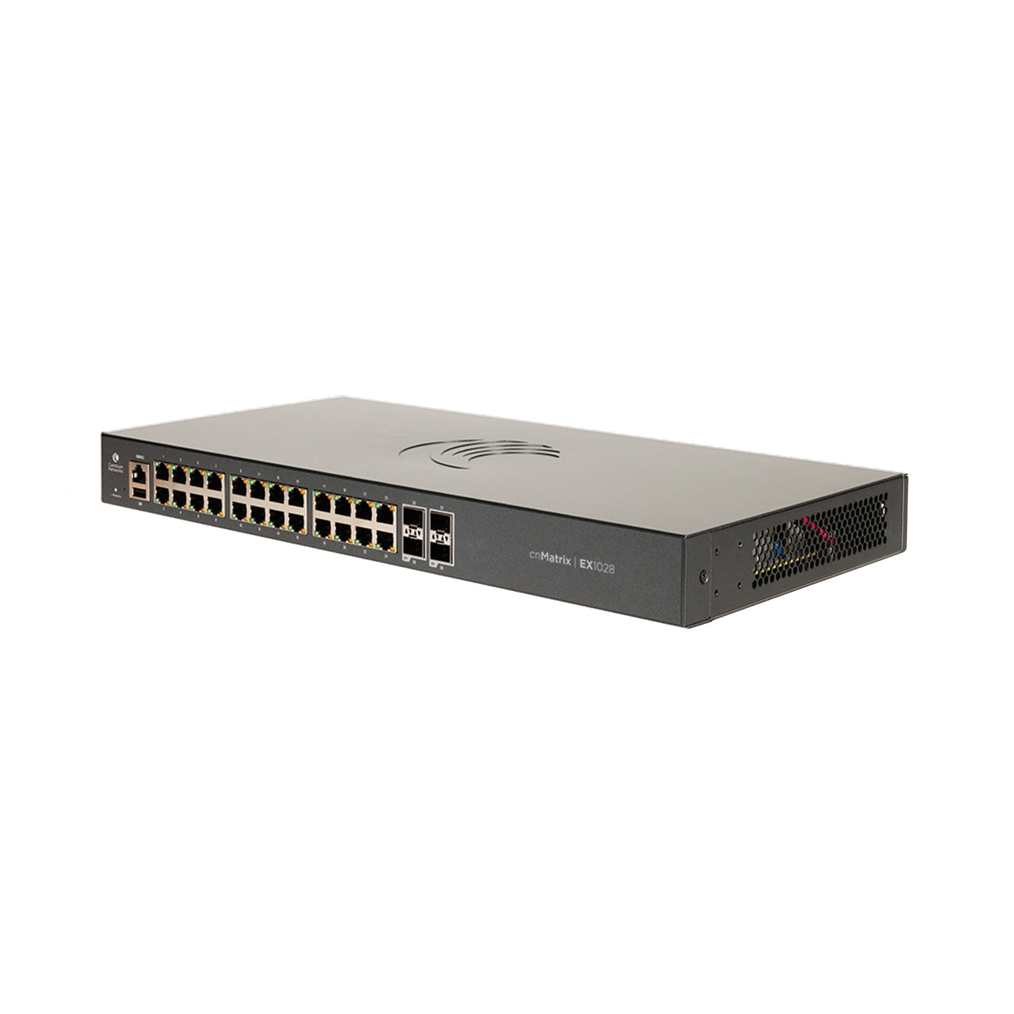 Cambium Networks cnMatrix EX1028, Intelligent Ethernet Switch, 24 1G and 4 1 Gbps SFP fiber ports