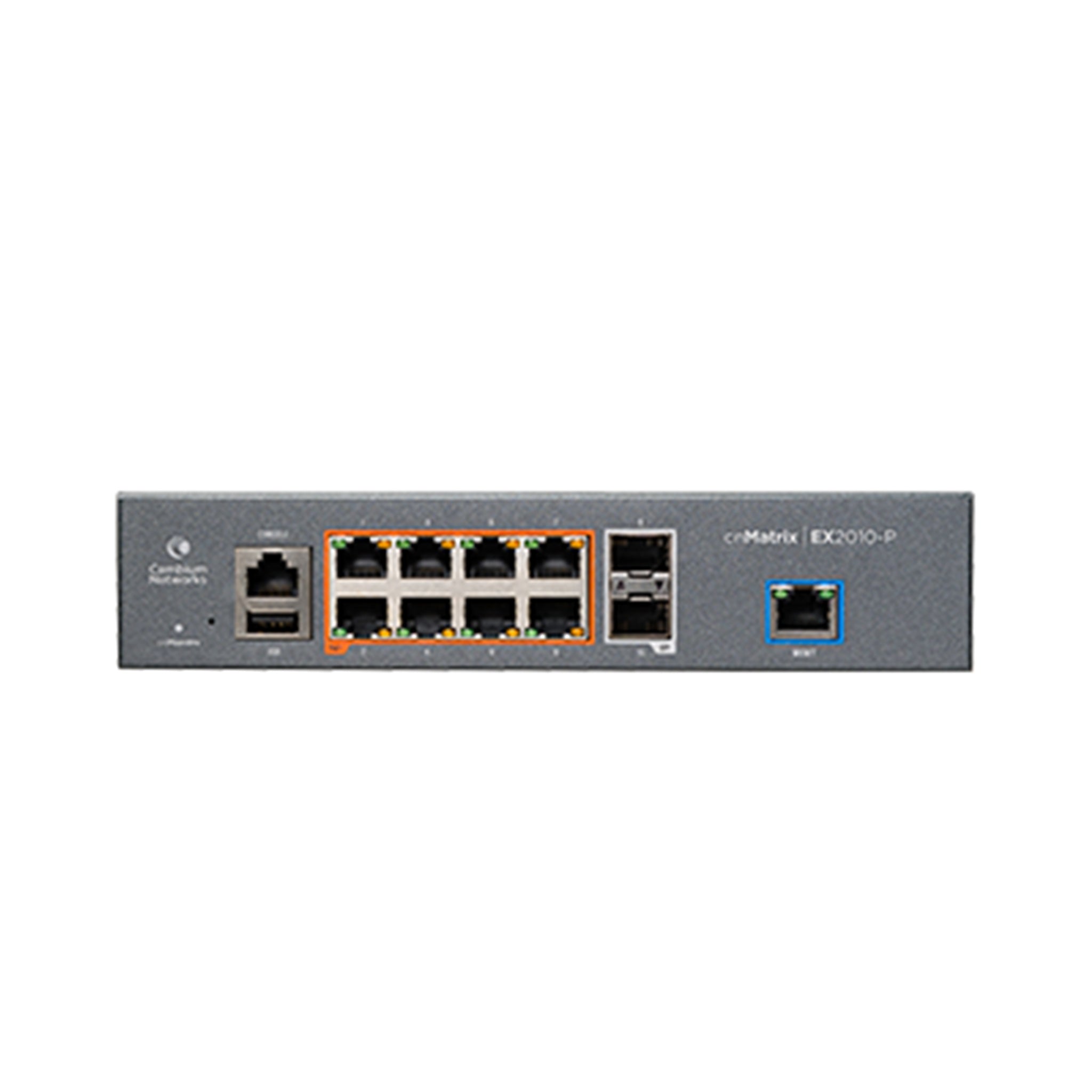 Cambium Networks cnMatrix Intelligent Ethernet PoE Switch EX2010-P, 8 x 1G and 2 SFP fiber ports