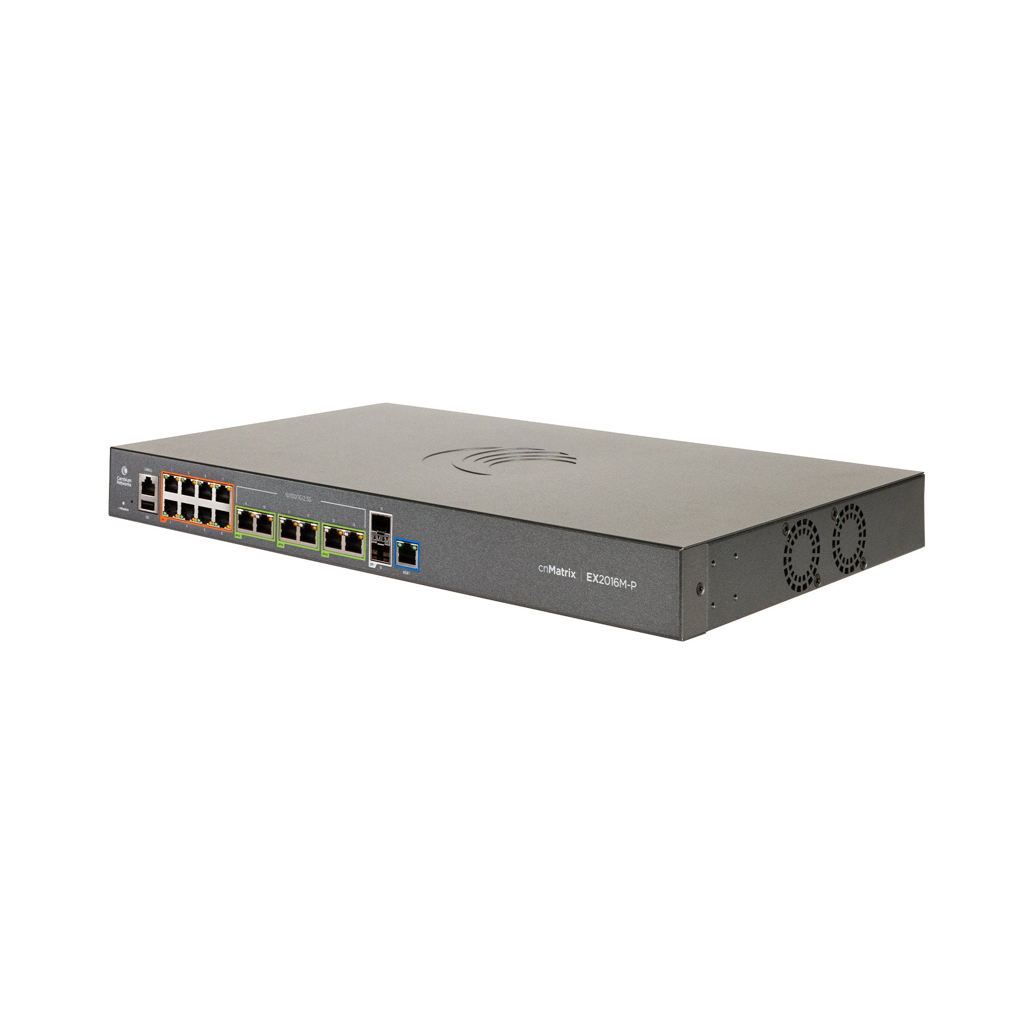 Cambium Networks cnMatrix Intelligent Ethernet PoE Switch EX2016M-P, 8 x 1G ports, 6 x 2.5 Gbps ports