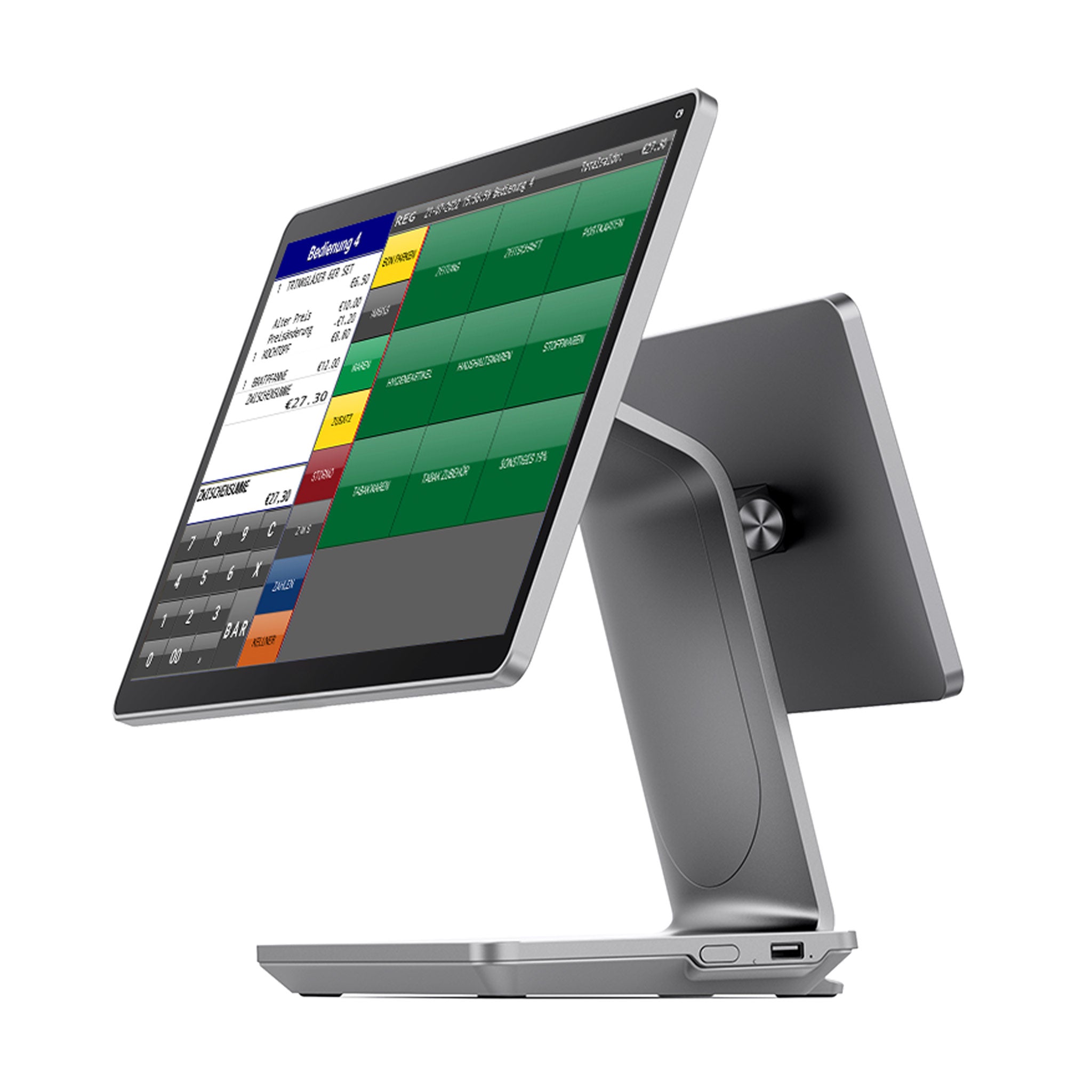 diagonale Ansicht der NeoSilver mit Software Aplikation