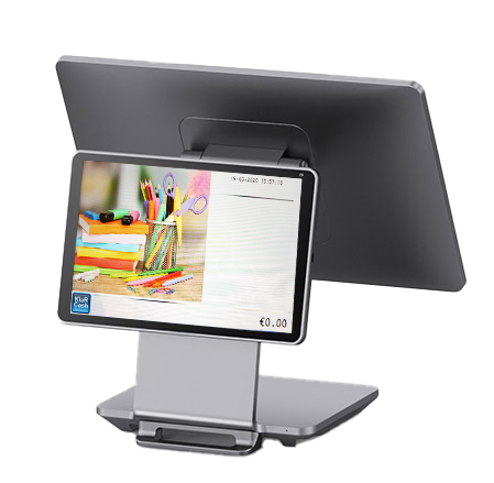 bizTECH NeoSilver 15.6" All-In-One POS system, Android 14, Octa-Core 2.2GHz, 4GB RAM / 64GB SSD with KlaRCash software KC Master