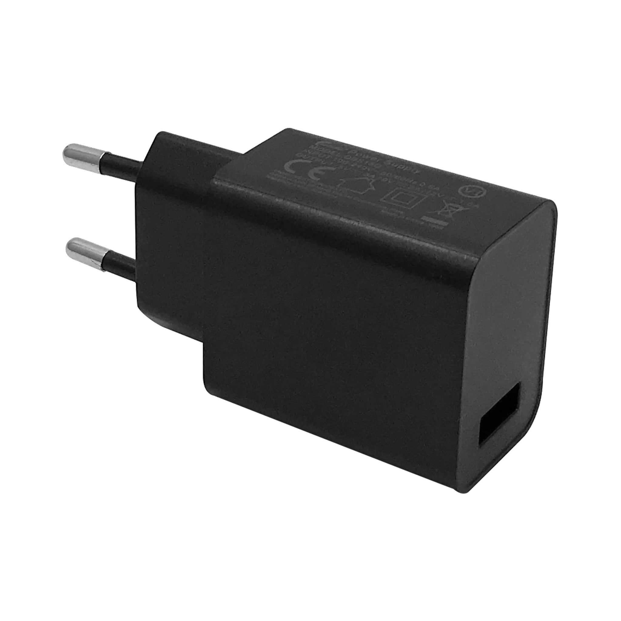 Schwarzes 18W USB Netzteil mit EU-Stecker, kompakter Handy Ladeadapter