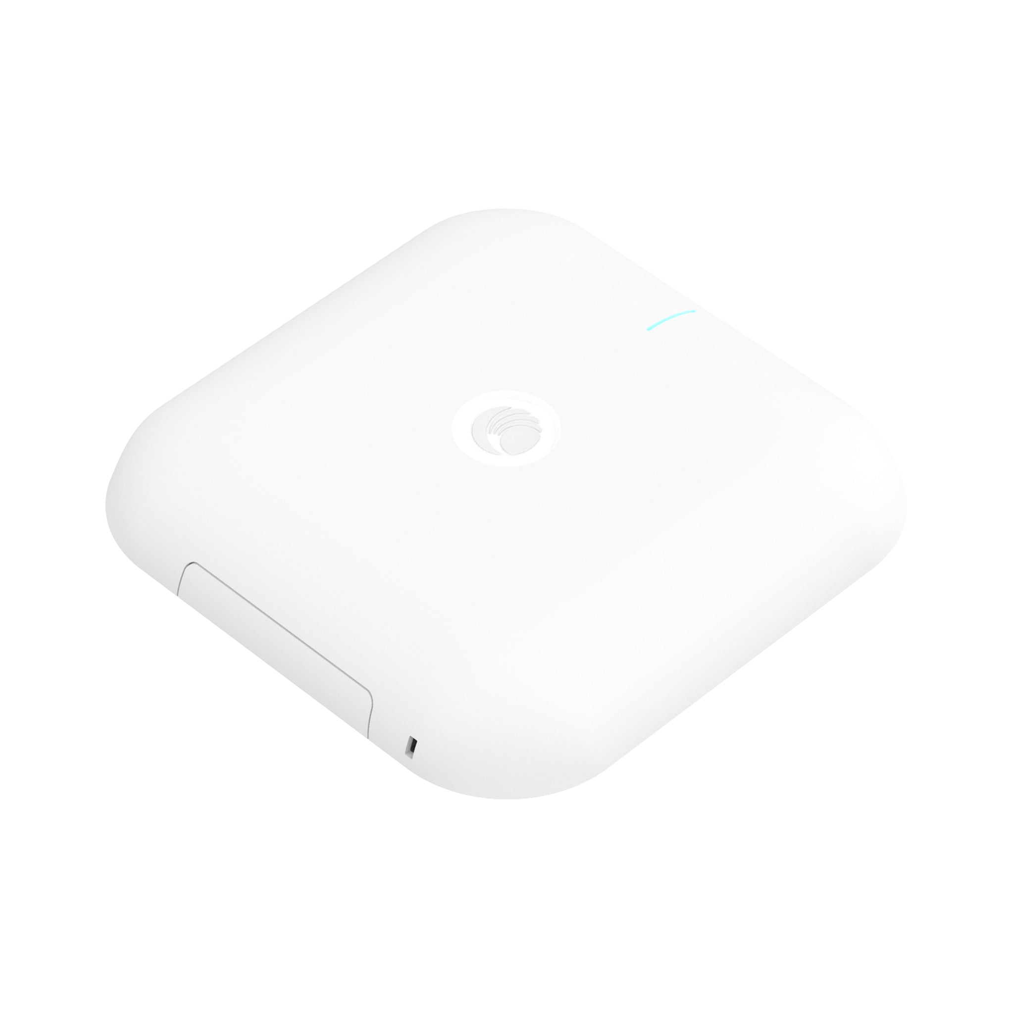 Cambium Networks XV3-8 Indoor Wifi 6 Tri-Band 8x8 Access Point in white with sleek compact design and logo on top