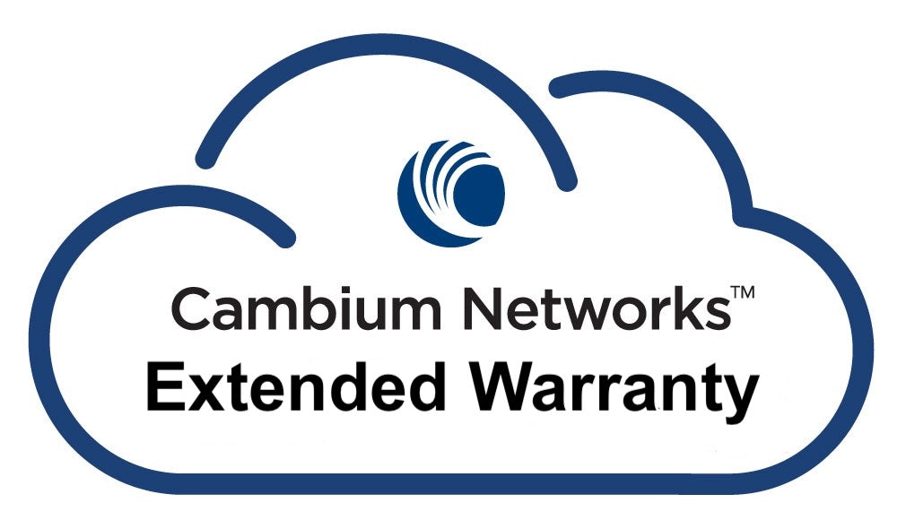 Wolke mit dem Cambiumlogo und dem Text Cambium Networks Extended Warranty