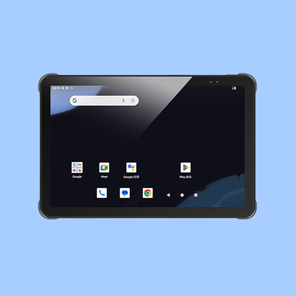 Beständiges Tablet Chainway P100 mit Android 14 und 5G, Vorderansicht auf blauem Hintergrund