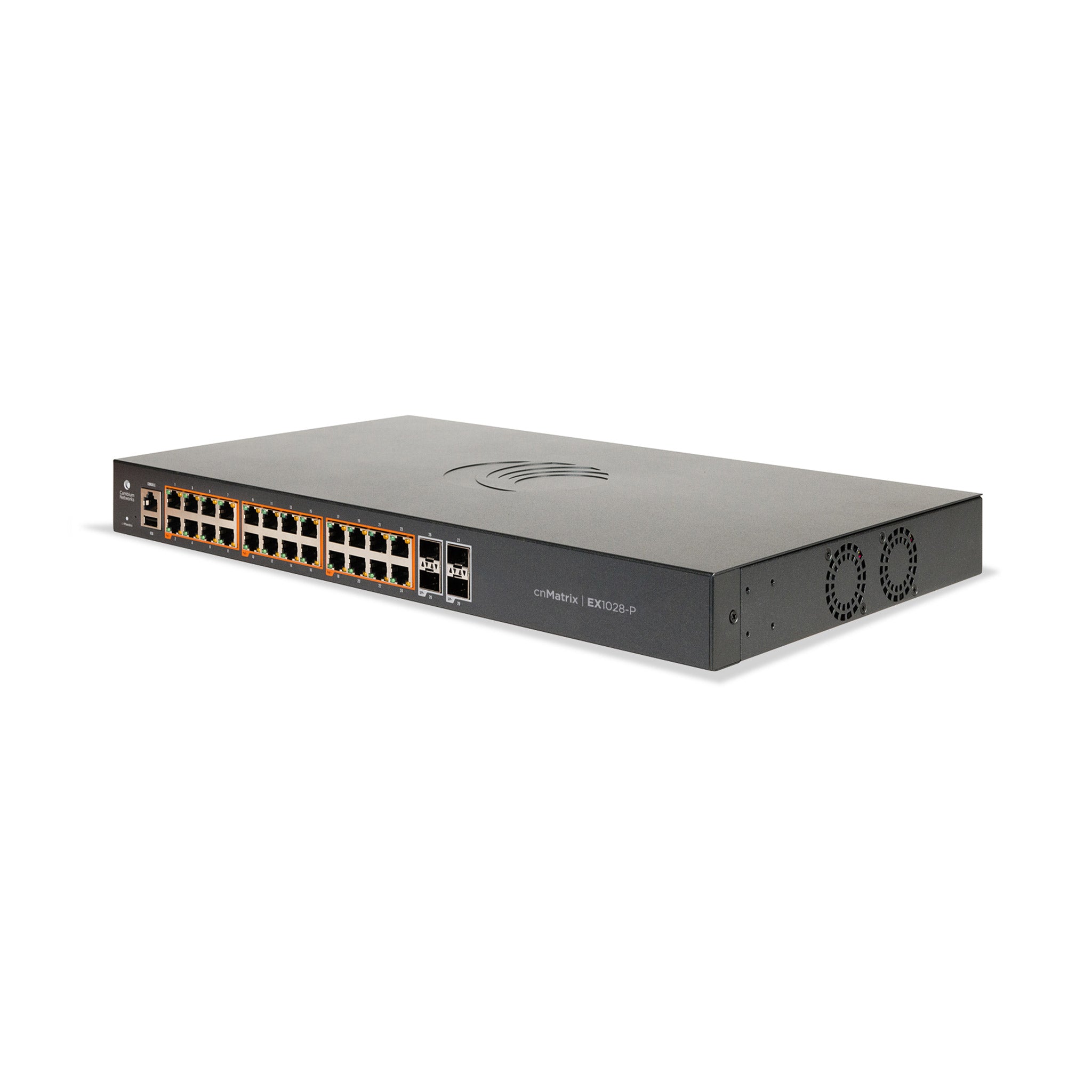 Cambium Networks cnMatrix EX1028-P, Intelligent Ethernet PoE+ Switch, 24 1Gbps and 4 1Gbps SFP fiber ports
