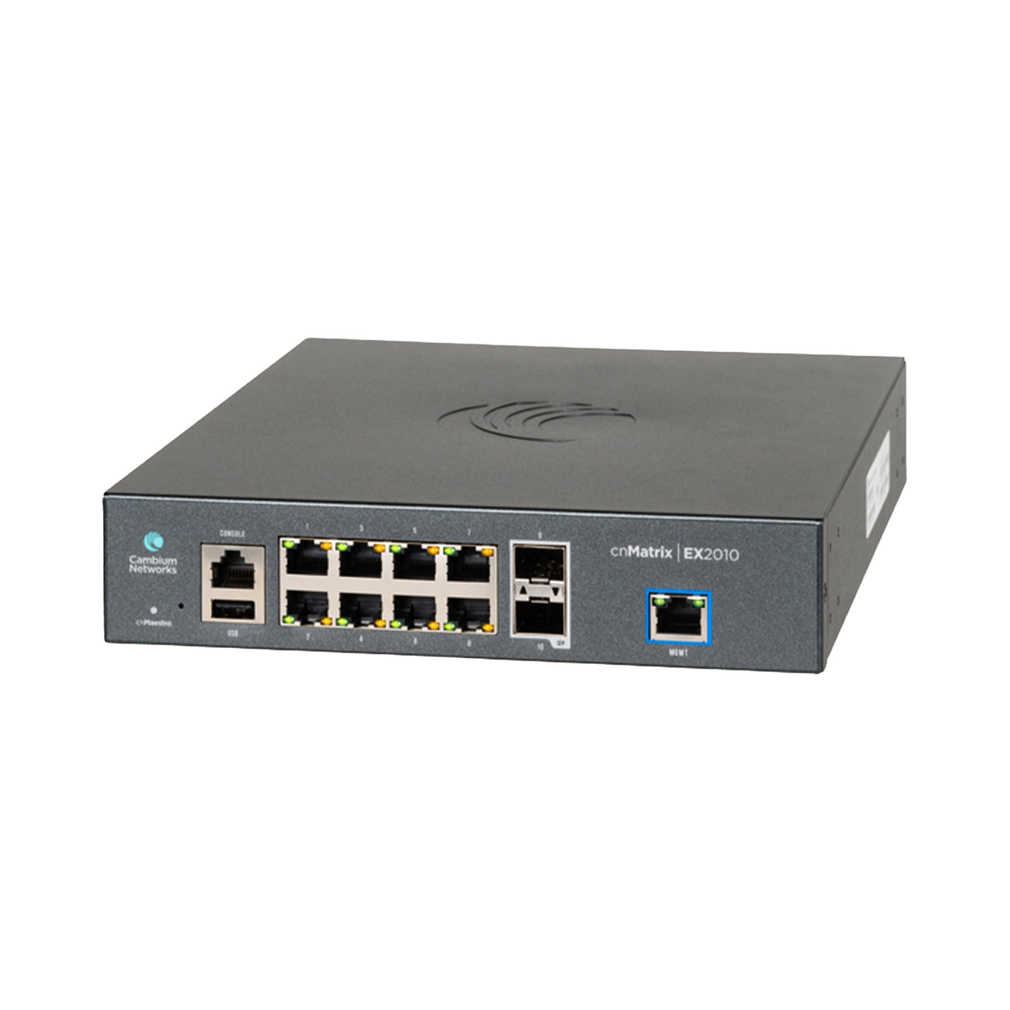 Cambium Networks cnMatrix Intelligent Ethernet Switch EX2010, 8 x 1G and 2 SFP fiber ports