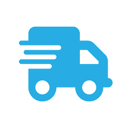 blauer fahrender Lkw