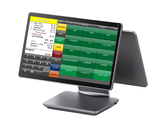 bizTECH NeoSilver 15.6" All-In-One POS system, Android 14, Octa-Core 2.2GHz, 4GB RAM / 64GB SSD with KlaRCash software KC Master