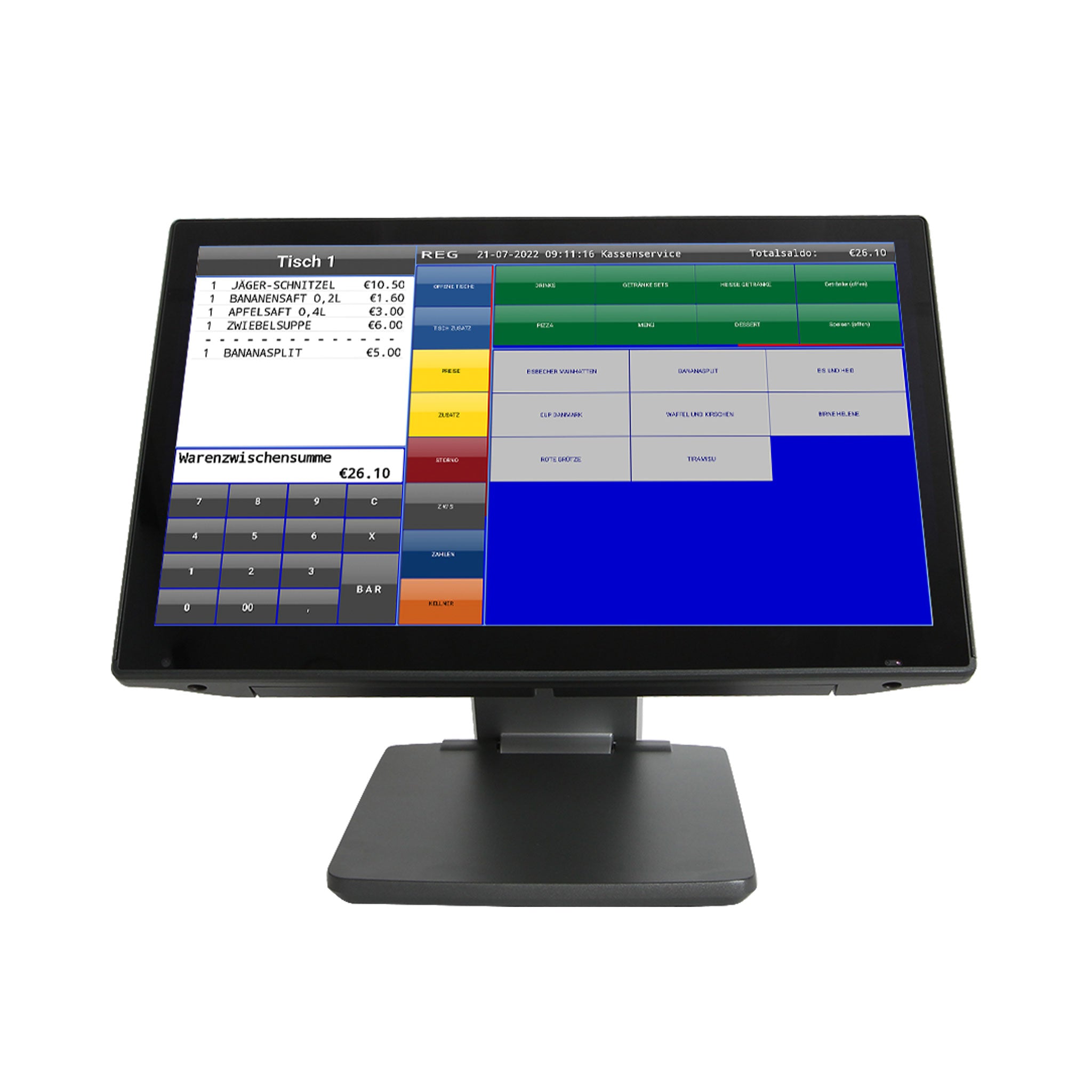 PP9125W Frontansicht mit Software